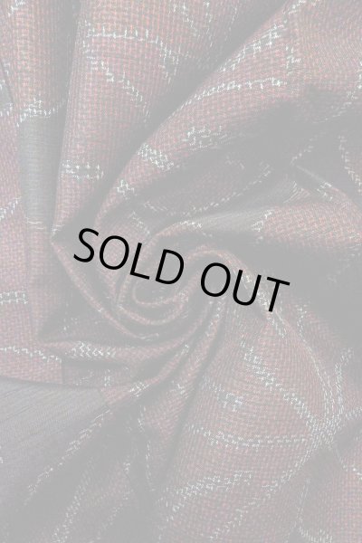 Photo11: O0328S Vintage Japanese kimono Black TSUMUGI pongee for women / Silk. MOMIJI maple leaf (Grade A) (11)