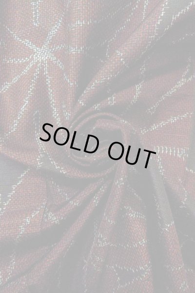 Photo12: O0328S Vintage Japanese kimono Black TSUMUGI pongee for women / Silk. MOMIJI maple leaf (Grade A) (12)