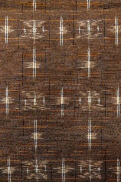 Photo5: Mint O0328T Vintage Japanese kimono Dark Brown TSUMUGI pongee for women / Silk. Abstract pattern (Grade A) (5)