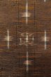 Photo7: Mint O0328T Vintage Japanese kimono Dark Brown TSUMUGI pongee for women / Silk. Abstract pattern (Grade A) (7)