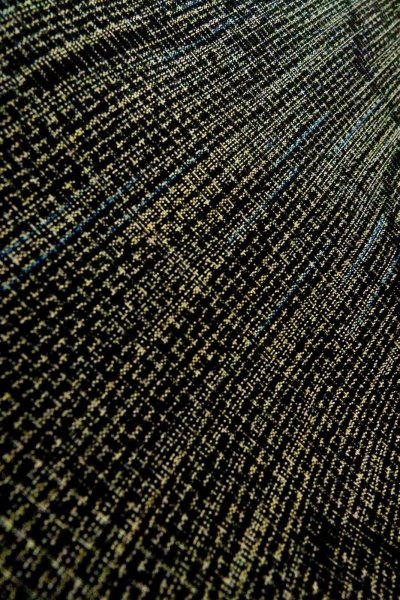 Photo10: O0328U Vintage Japanese kimono Dark Indigo Blue TSUMUGI pongee for women / Silk. Abstract pattern (Grade A) (10)