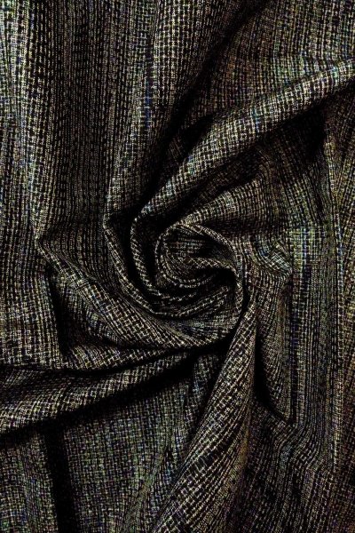 Photo12: O0328U Vintage Japanese kimono Dark Indigo Blue TSUMUGI pongee for women / Silk. Abstract pattern (Grade A) (12)