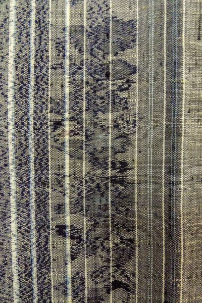 Photo5: O0328V Used Japanese kimono Gray TSUMUGI pongee for women / Silk. Flower (Grade C) (5)