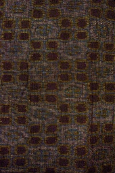 Photo3: O0328X Vintage Japanese kimono Purplish Gray TSUMUGI pongee for women / Silk. Flower (Grade B) (3)