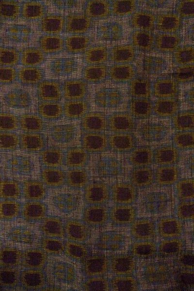 Photo4: O0328X Vintage Japanese kimono Purplish Gray TSUMUGI pongee for women / Silk. Flower (Grade B) (4)