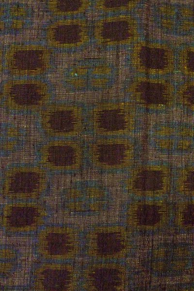 Photo7: O0328X Vintage Japanese kimono Purplish Gray TSUMUGI pongee for women / Silk. Flower (Grade B) (7)