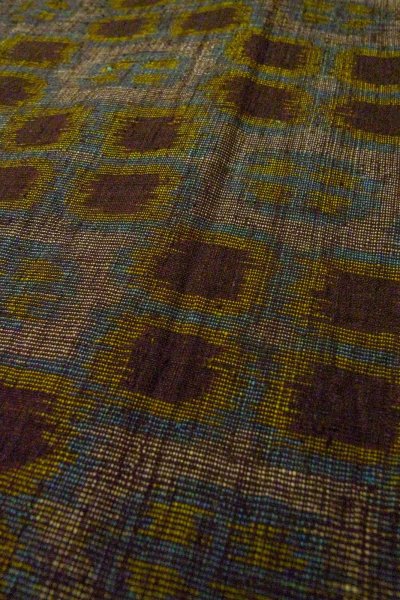 Photo8: O0328X Vintage Japanese kimono Purplish Gray TSUMUGI pongee for women / Silk. Flower (Grade B) (8)