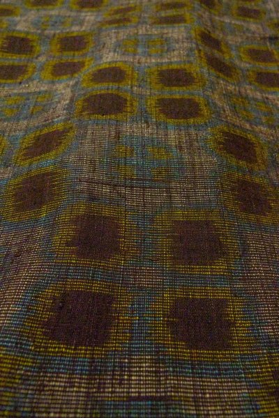 Photo9: O0328X Vintage Japanese kimono Purplish Gray TSUMUGI pongee for women / Silk. Flower (Grade B) (9)