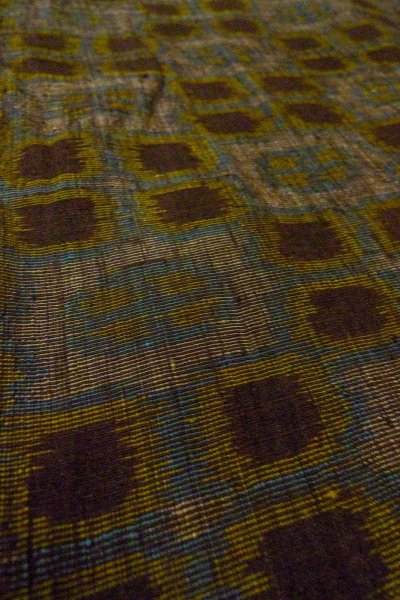 Photo10: O0328X Vintage Japanese kimono Purplish Gray TSUMUGI pongee for women / Silk. Flower (Grade B) (10)