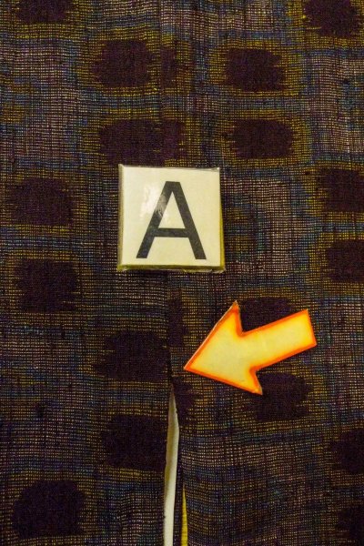 Photo14: O0328X Vintage Japanese kimono Purplish Gray TSUMUGI pongee for women / Silk. Flower (Grade B) (14)