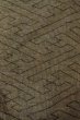 Photo3: Mint O0328Y Vintage Japanese kimono Grayish Brown TSUMUGI pongee for women / Silk. Greek key fret (Grade A) (3)