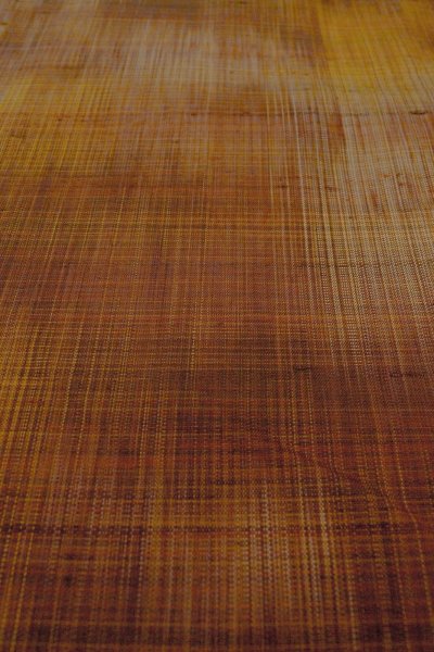 Photo9: Mint O0328Z Vintage Japanese kimono Brown TSUMUGI pongee for women / Silk. Gradation (Grade A) (9)