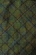 Photo4: Mint O0329A Vintage Japanese kimono Dark Green TOKAMACHI-TSUMUGI for women / Silk. Lozenges (Grade A) (4)