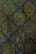 Photo7: Mint O0329A Vintage Japanese kimono Dark Green TOKAMACHI-TSUMUGI for women / Silk. Lozenges (Grade A) (7)