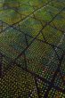 Photo10: Mint O0329A Vintage Japanese kimono Dark Green TOKAMACHI-TSUMUGI for women / Silk. Lozenges (Grade A) (10)
