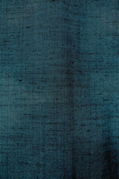 Photo6: Mint O0329B Vintage Japanese kimono Grayish Blue TSUMUGI pongee for women / Silk. Stripes (Grade A) (6)