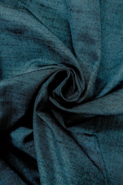 Photo12: Mint O0329B Vintage Japanese kimono Grayish Blue TSUMUGI pongee for women / Silk. Stripes (Grade A) (12)