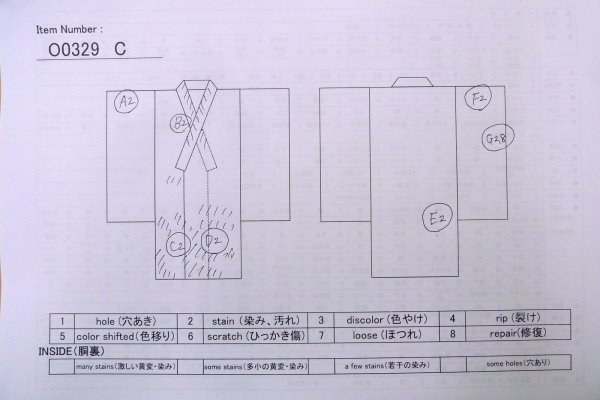 Photo13: O0329C Vintage Japanese kimono Dark Light Blue TSUMUGI pongee for women / Silk. Flower (Grade C) (13)