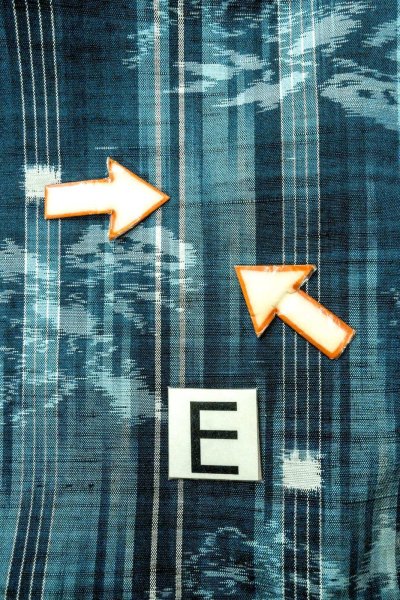 Photo18: O0329C Vintage Japanese kimono Dark Light Blue TSUMUGI pongee for women / Silk. Flower (Grade C) (18)