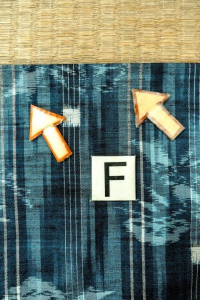 Photo19: O0329C Vintage Japanese kimono Dark Light Blue TSUMUGI pongee for women / Silk. Flower (Grade C) (19)