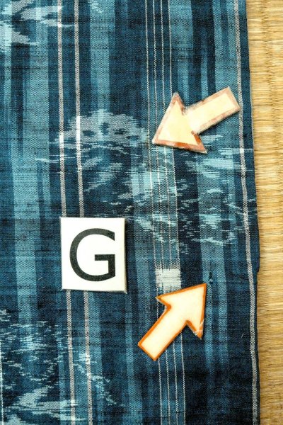 Photo20: O0329C Vintage Japanese kimono Dark Light Blue TSUMUGI pongee for women / Silk. Flower (Grade C) (20)