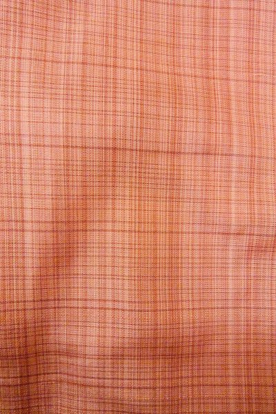 Photo7: O0329E Vintage Japanese kimono Light Coral TSUMUGI pongee for women / Silk. MOMIJI maple leaf (Grade C) (7)