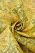 Photo9: Mint O0329F Vintage Japanese kimono Pale Yellow TSUMUGI pongee for women / Silk. Flower (Grade A) (9)