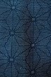 Photo6: O0329G Vintage Japanese kimono Indigo Blue TSUMUGI pongee for women / Silk. Hemp leaf (Grade B) (6)