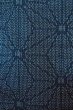 Photo7: O0329G Vintage Japanese kimono Indigo Blue TSUMUGI pongee for women / Silk. Hemp leaf (Grade B) (7)