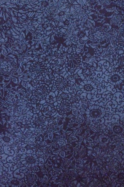 Photo3: Mint O0419A Used Japanese kimono  Dark Indigo Blue KOMON dyed for women / Silk. Chrysanthemum,   (Grade A) (3)