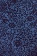 Photo6: Mint O0419A Used Japanese kimono  Dark Indigo Blue KOMON dyed for women / Silk. Chrysanthemum,   (Grade A) (6)