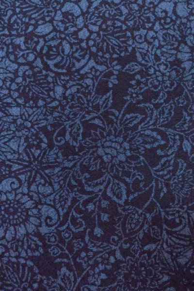 Photo7: Mint O0419A Used Japanese kimono  Dark Indigo Blue KOMON dyed for women / Silk. Chrysanthemum,   (Grade A) (7)