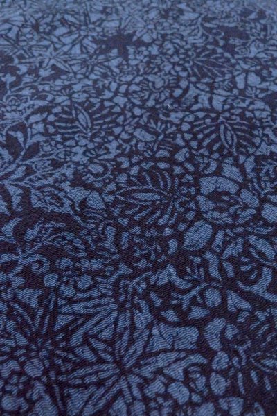 Photo10: Mint O0419A Used Japanese kimono  Dark Indigo Blue KOMON dyed for women / Silk. Chrysanthemum,   (Grade A) (10)