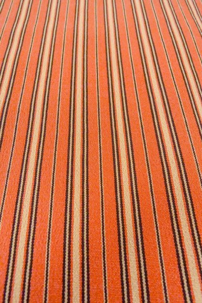 Photo9: Mint O0419B Vintage Japanese kimono  Pale Orange ORI woven for women / Silk. Stripes   (Grade A) (9)