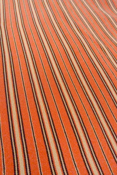 Photo10: Mint O0419B Vintage Japanese kimono  Pale Orange ORI woven for women / Silk. Stripes   (Grade A) (10)