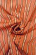 Photo11: Mint O0419B Vintage Japanese kimono  Pale Orange ORI woven for women / Silk. Stripes   (Grade A) (11)