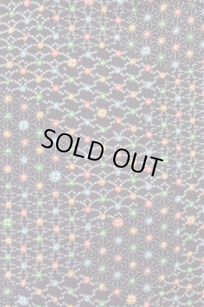 Photo3: O0419C Vintage Japanese kimono   Black KOMON dyed for women / Silk. Hemp leaf,   (Grade B) (3)