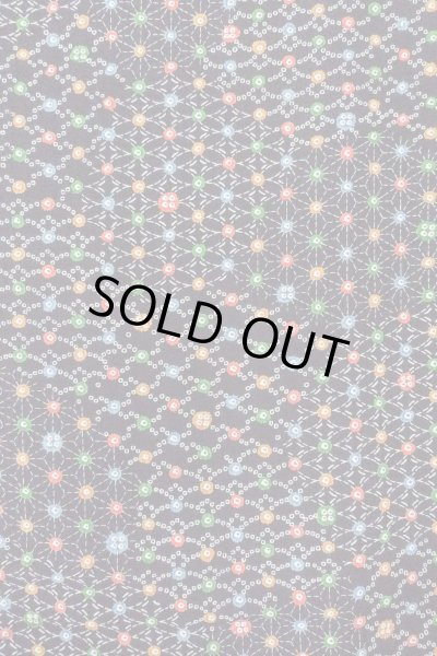 Photo4: O0419C Vintage Japanese kimono   Black KOMON dyed for women / Silk. Hemp leaf,   (Grade B) (4)