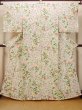 Photo1: O0419E Vintage Japanese kimono   Off White KOMON dyed for women / Silk. Chrysanthemum   (Grade B) (1)