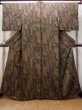 Photo1: Mint O0419F Vintage Japanese kimono   Brown KOMON dyed for women / Silk. Chinese flower,   (Grade A) (1)