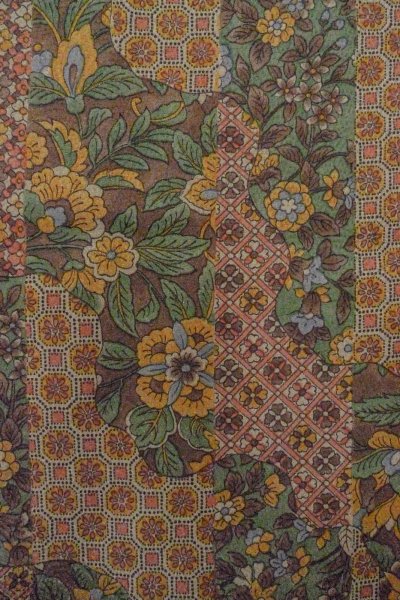 Photo5: Mint O0419F Vintage Japanese kimono   Brown KOMON dyed for women / Silk. Chinese flower,   (Grade A) (5)