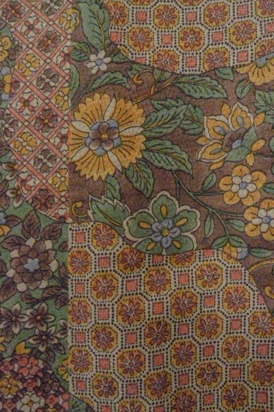 Photo6: Mint O0419F Vintage Japanese kimono   Brown KOMON dyed for women / Silk. Chinese flower,   (Grade A) (6)