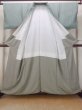 Photo2: O0419G Vintage Japanese kimono Pale Greenish Light Blue KOMON dyed for women / Silk. Flower,   (Grade C) (2)