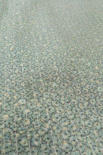 Photo10: O0419G Vintage Japanese kimono Pale Greenish Light Blue KOMON dyed for women / Silk. Flower,   (Grade C) (10)