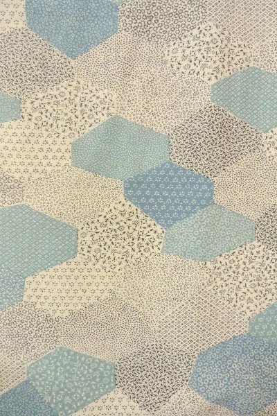 Photo4: O0419H Vintage Japanese kimono   Off White KOMON dyed for women / Silk. Flower,   (Grade C) (4)