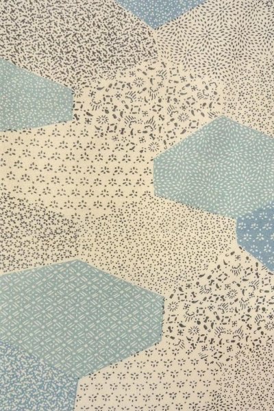 Photo5: O0419H Vintage Japanese kimono   Off White KOMON dyed for women / Silk. Flower,   (Grade C) (5)