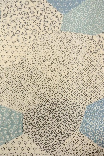 Photo7: O0419H Vintage Japanese kimono   Off White KOMON dyed for women / Silk. Flower,   (Grade C) (7)