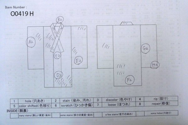 Photo13: O0419H Vintage Japanese kimono   Off White KOMON dyed for women / Silk. Flower,   (Grade C) (13)