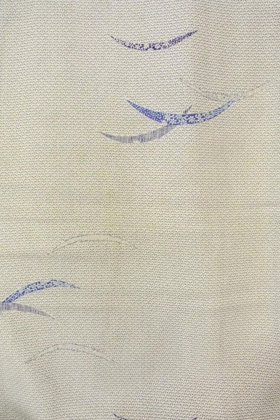 Photo4: O0419I Vintage Japanese kimono   Off White KOMON dyed for women / Silk. Grass,   (Grade D) (4)
