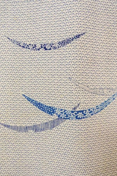 Photo5: O0419I Vintage Japanese kimono   Off White KOMON dyed for women / Silk. Grass,   (Grade D) (5)